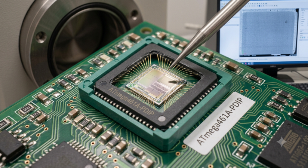 W celu systematycznej analizy, przełamywania i dekodowania tych wbudowanych mechanizmów ochrony MCU ATMEL ATmega164A nasze laboratorium mikroelektroniki wykorzystuje nieniszczący i ściśle kontrolowany proces fizyczny. Technicy najpierw przeprowadzają dekapsulację zewnętrznej ochronnej obudowy z tworzywa sztucznego mikrokontrolera ATMEL ATmega164A przy użyciu precyzyjnego trawienia chemicznego, odsłaniając znajdującą się pod nią strukturę krzemową. Po całkowitym uwidocznieniu obwodów wewnętrznych pod mikroskopem o dużym powiększeniu wykorzystujemy specjalistyczny sprzęt do wstrzykiwania zakłóceń i mikrosondowania w celu oddziaływania na zabezpieczające bezpieczniki kodu i bity blokady mikroprocesora ATMEL ATmega164A. Poprzez tymczasową zmianę poziomów napięcia lub modyfikację ścieżek konfiguracyjnych bezpośrednio na strukturze krzemowej nasz zespół może bezpiecznie ominąć ograniczenia odczytu mikrokontrolera ATMEL ATmega164A bez uszkadzania sprzętu. Pozwala to odzyskać chronione firmware, surowe dane oraz konfiguracje strukturalne ATMEL ATmega164A MCU bezpośrednio z wewnętrznych sektorów pamięci Flash i EEPROM, tworząc z uzyskanych danych bezbłędny i nieuszkodzony plik szesnastkowy, wiernie odzwierciedlający oryginalne instrukcje aplikacyjne.