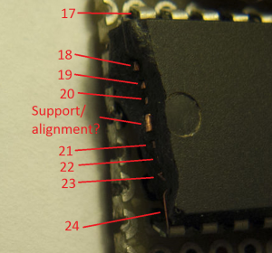 Attack MCU PIC16CE625 locked memory and extract program from Microcontroller PIC16CE625 flash memory, disable the security fuse bit after crack Microprocessor PIC16CE625 so the microprobes will be able to get access to the internal memory