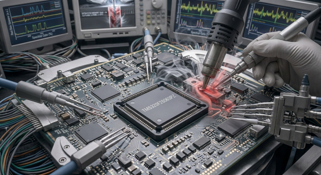 Bir TMS320F28063PZ Flash kurtarma projesinde mühendisler hedef kartı inceleyerek, işlemciyi doğrulayarak, mevcut programlama veya hata ayıklama arayüzlerini belirleyerek ve bellek organizasyonu ile koruma yapılandırmasını değerlendirerek başlayabilir. Cihazın durumuna ve yetkili kurtarma amacına bağlı olarak, firmware, kaynak kodu, veri, yazılım, bellek, arşiv, flash veya eeprom bilgilerinin kurtarılıp kurtarılamayacağını, çözümlenip çözümlenemeyeceğini, çoğaltılıp çoğaltılamayacağını veya klonlanıp klonlanamayacağını belirlemek için uygun teknik yöntemler değerlendirilebilir. korumalı, güvenliği sağlanmış, şifrelenmiş veya kilitli bir yapılandırma normal erişimi kısıtladığında, uzmanlar ilgili erişim kısıtlamasını aşmak veya saldırmak için uygun yöntemleri araştırabilir. Geleneksel arayüz tabanlı analiz yeterli olmazsa, gelişmiş yarı iletken incelemesi mikrodenetleyici, mikroişlemci, mcu, çip veya ic üzerinde kontrollü kapsül açma işlemini içerebilir. Her TMS320F28063PZ için gerçek kurtarma olanakları; koruma durumu, fiziksel koşullar, bellek içeriği, arayüz erişilebilirliği ve kurtarma gereksinimlerine bağlıdır. Bu nedenle başka bir TMS320F28063PZ üzerinden kullanılabilir bilgi elde etmenin mümkün olup olmadığı önceden varsayılmak yerine ayrı ayrı teknik olarak değerlendirilmelidir.