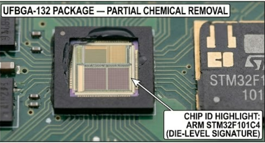 Kontrola na úrovni křemíku a selektivní dekapsulace umožňují nízkoúrovňové získávání chráněných oblastí paměti mikrokontroléru ARM STM32F101C4, zatímco naše proprietární nástroje zpracovávají extrahovaná binární data mikroprocesoru ARM STM32F101C4 a provádějí hluboké dekódovací operace pro obnovení konzistentních archivů firmwaru.
Pokud jsou přítomny bezpečnostní mechanismy, používá se dodatečná analýza pro práci se zamčenými, chráněnými a šifrovanými prostředími MCU ARM STM32F101C4 a rekonstrukci původní programové architektury.
Naši inženýři ověřují integritu obnovených datových souborů mikrokontroléru ARM STM32F101C4 a zajišťují, aby výsledný zdrojový kód, hexadecimální výstupy a struktury firmwaru odpovídaly původní implementaci vestavěného systému.
Výsledkem není pouze proces extrakce paměti mikroprocesoru ARM STM32F101C4, ale kompletní proces obnovy, který převádí nepřístupný obsah mikrokontroléru ARM STM32F101C4 na znovu využitelné technické informace.