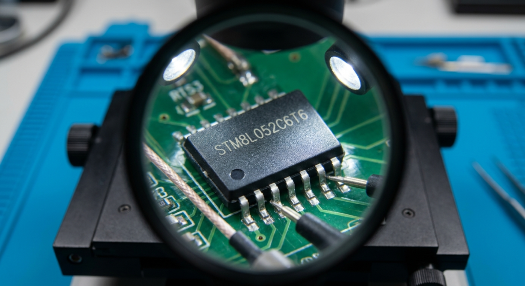 Nasza usługa rozpoczyna się od szczegółowej oceny docelowego układu STM8L052C6T6 MCU, jego otoczenia układowego, stanu fizycznego oraz dostępnej dokumentacji inżynieryjnej. Zamiast zakładać, że każdy zablokowany mikrokontroler STM8L052C6T6 można po prostu zaatakować, złamać lub zhakować, nasi inżynierowie najpierw określają architekturę i ustalają, jakie informacje można realnie odzyskać. W zależności od mikroprocesora STM8L052C6T6 oraz wymagań projektu można rozważyć kontrolowane badanie półprzewodnika, w tym specjalistyczną analizę poprzez otwarcie obudowy, jeśli jest to odpowiednie i autoryzowane. Dostępne informacje z pamięci flash, eeprom i innych obszarów pamięci są następnie analizowane w celu ustalenia, czy nadal można uzyskać użyteczne oprogramowanie firmware, dane binarne, dane szesnastkowe lub dane konfiguracyjne. Zaawansowane metody analizy pozwalają odzyskać odpowiednie informacje i przekształcić dane z mikrokontrolera STM8L052C6T6 w uporządkowane pliki oraz zasoby archiwalne do oceny inżynieryjnej. Gdy klient określa wymaganie jako odszyfrowanie zablokowanej pamięci flash, praktycznym celem jest odzyskanie i interpretacja należących do klienta zasobów wbudowanych, a nie udostępnianie technik nieautoryzowanego dostępu. Tam, gdzie jest to technicznie możliwe, odzyskane informacje programowe mogą wspierać kontrolowaną ocenę kopii, rozwój duplikatu, weryfikację kompatybilności, naprawę produktu lub rekonstrukcję brakującej dokumentacji. Każdy chroniony, zablokowany lub zabezpieczony mikroprocesor STM8L052C6T6 jest oceniany indywidualnie, ponieważ możliwość odzyskania danych zależy od architektury półprzewodnika i zastosowanego mechanizmu ochrony.