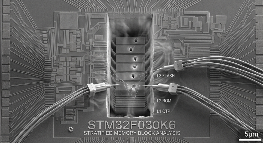В рамках авторизованного проекта по восстановлению данных STM32F030K6 сначала может быть исследован для определения его точного состояния, интерфейса программирования, конфигурации памяти и состояния защиты. После этого могут быть выбраны соответствующие лабораторные методы и поддерживаемое оборудование для программирования или отладки, чтобы оценить возможность считывания, копирования или восстановления доступной информации. В зависимости от состояния защиты работы по восстановлению могут включать попытку обойти соответствующий барьер доступа, декодировать доступную информацию, извлечь доступное для чтения содержимое памяти или дублировать и клонировать авторизованный образ firmware для целей восстановления. В более сложных случаях могут рассматриваться специализированные методы анализа полупроводников, включая контролируемое вскрытие корпуса, если стандартные интерфейсы не позволяют получить необходимую информацию. Возможность выполнения таких операций в значительной степени зависит от конкретной конфигурации STM32F030K6, защиты памяти, физического состояния, доступных интерфейсов и авторизованной цели восстановления, определенной заказчиком; поэтому ни один отдельный метод не может гарантировать полное восстановление firmware с каждого защищенного чипа.